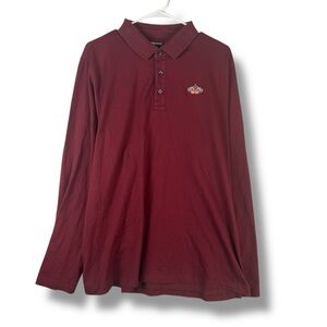 Bonobos Polo Shirt Mens XL X Large Burgundy Red Cotton Blend Longsleeve